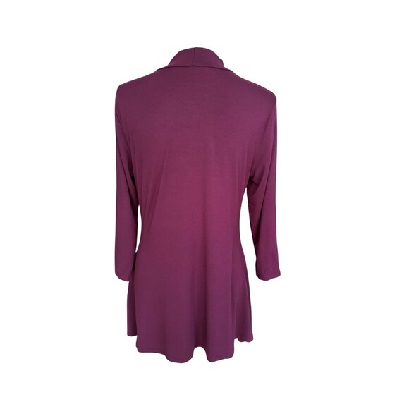 H by Halston Essentials Slinky Knit Mock Neck Tunic Top Women's Small Eggplant - Picture 5 of 15